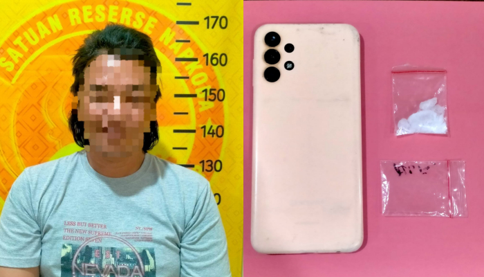 Tersangka dan barang bukti saat diamankan Polisi. (Foto: Dok. Warta9)