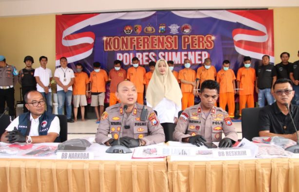 Konferensi Pers Polres Sumenep ungkap sejumlah kasus di Kabupaten Sumenep.(Foto: Hayat)