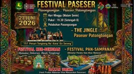Pamflet Festival Paseser 2026 di Pelabuhan Pasongsongan yang akan menghadirkan pertunjukan 757 penari tongtong, festival budaya, dan bazar UMKM pesisir. (Istimewa)